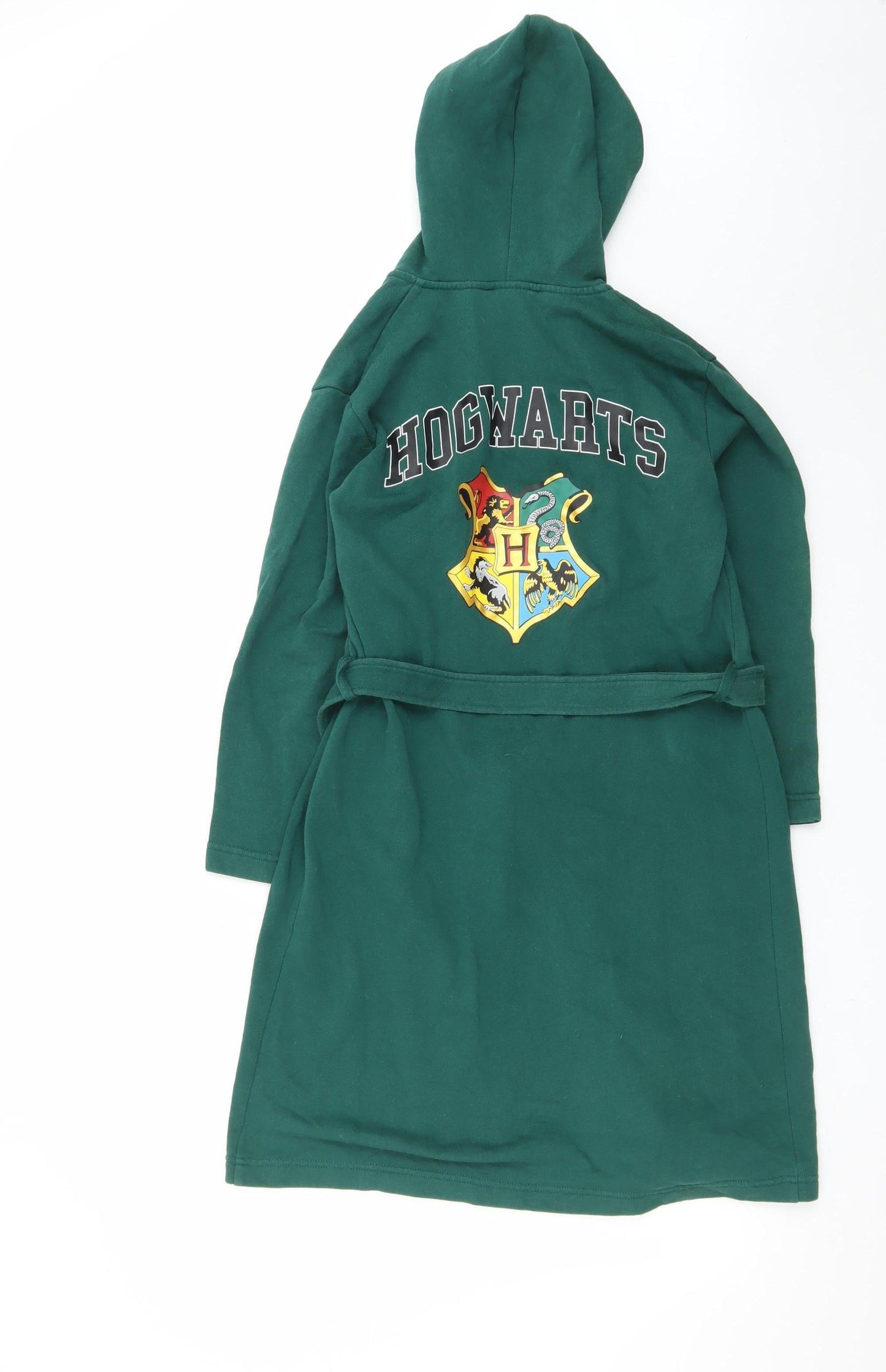 H&M Boys Green Harry Potter Hogwarts Hooded Fleece Robe 8-10 Years
