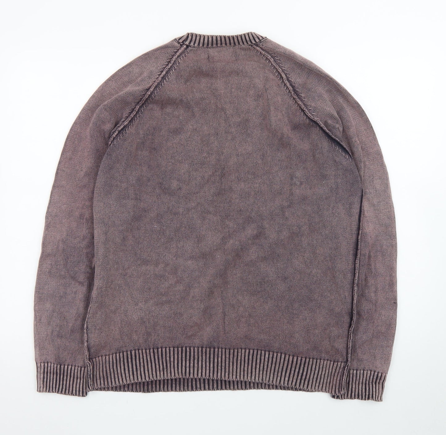 Topman Men's Brown Cotton Crew Neck Pullover Jumper Size L