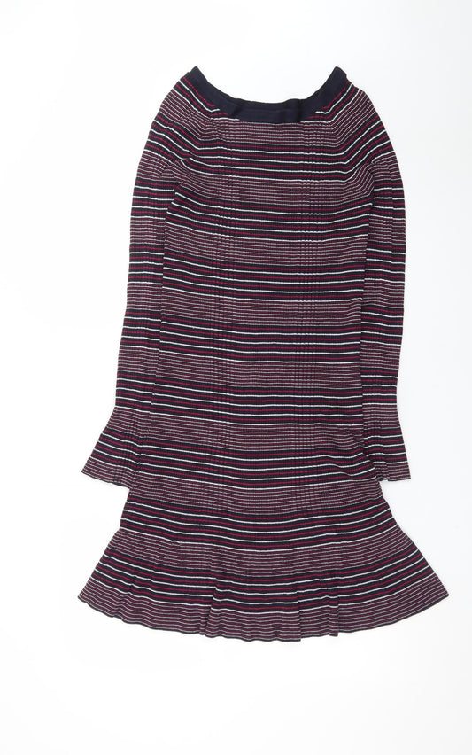 Next Women’s Multicoloured Striped Knit Fit & Flare Dress Size 14