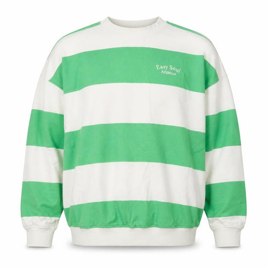 Divided Men's Green White Striped Pullover Sweatshirt S