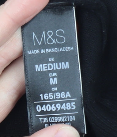Marks and Spencer Women's Black Sequin Knit Jumper Size M