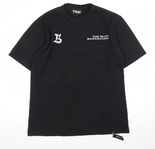 TBB Men's Black Graphic Cotton Crew Neck T-Shirt Size M