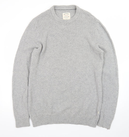 Fat Face Men's Grey Waffle Knit Cotton Wool Pullover Jumper Size M
