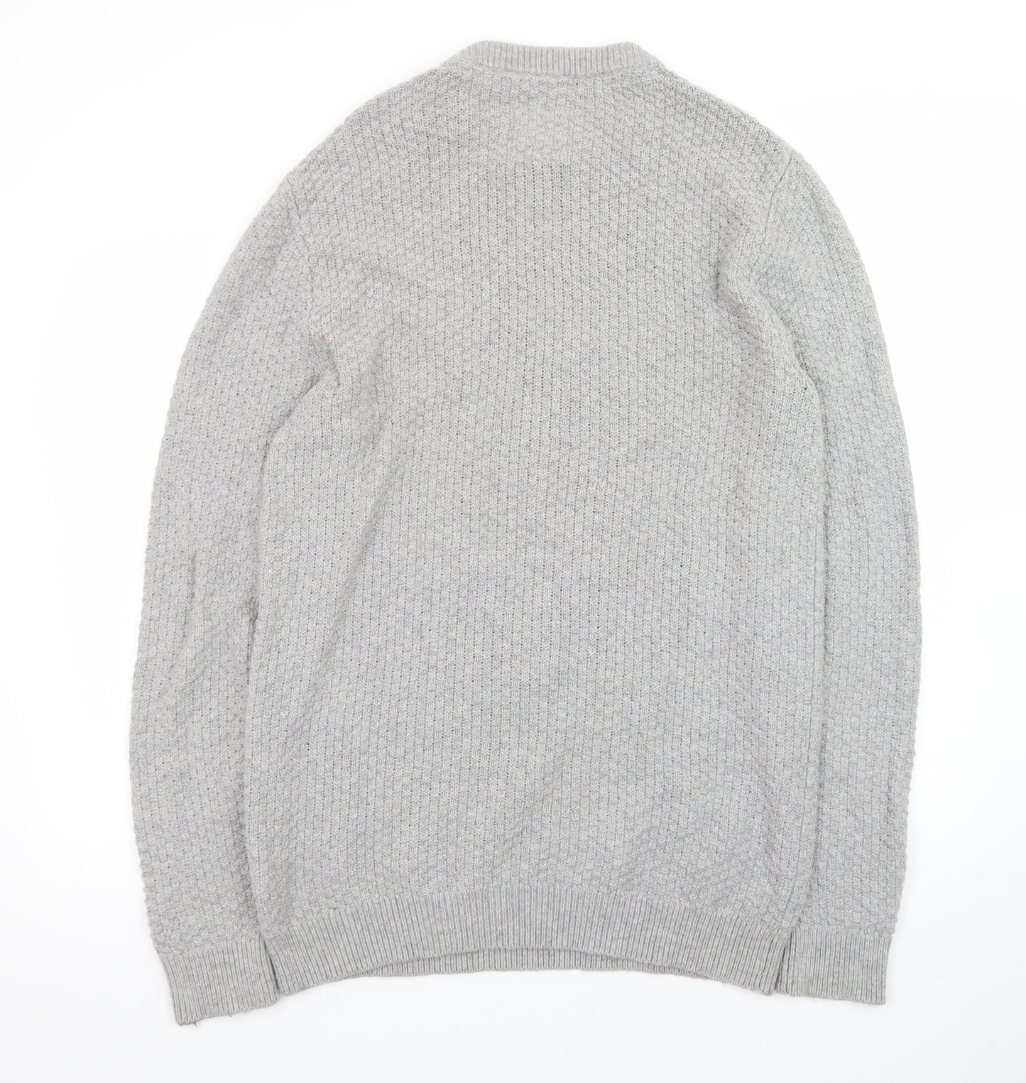 Fat Face Men's Grey Waffle Knit Cotton Wool Pullover Jumper Size M