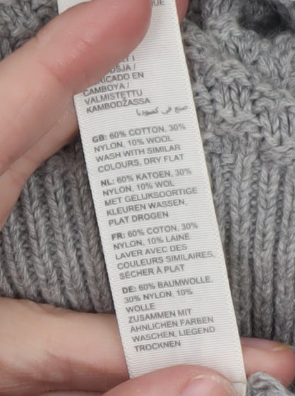 Fat Face Men's Grey Waffle Knit Cotton Wool Pullover Jumper Size M