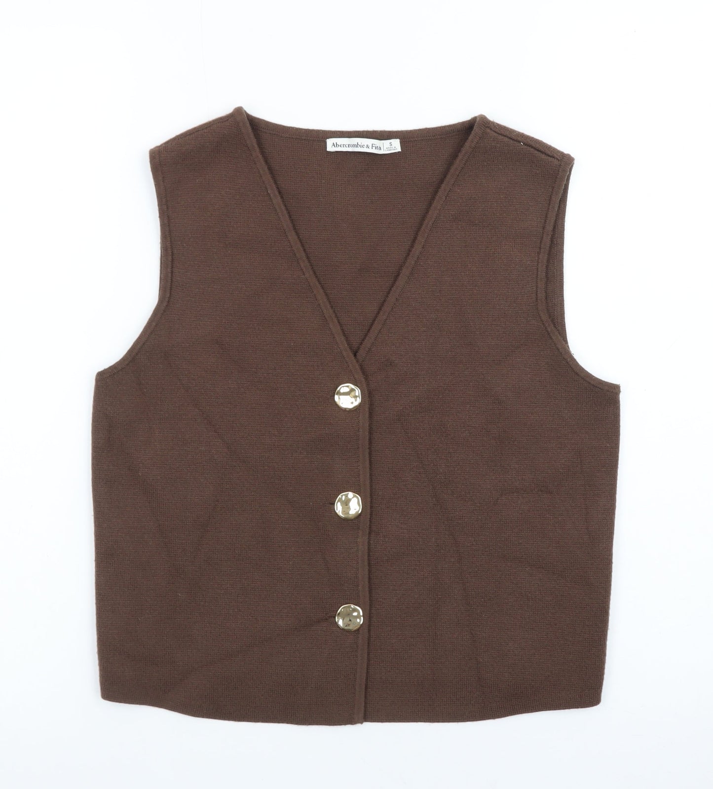 Abercrombie & Fitch Women’s Brown Knit Vest Jumper Size S