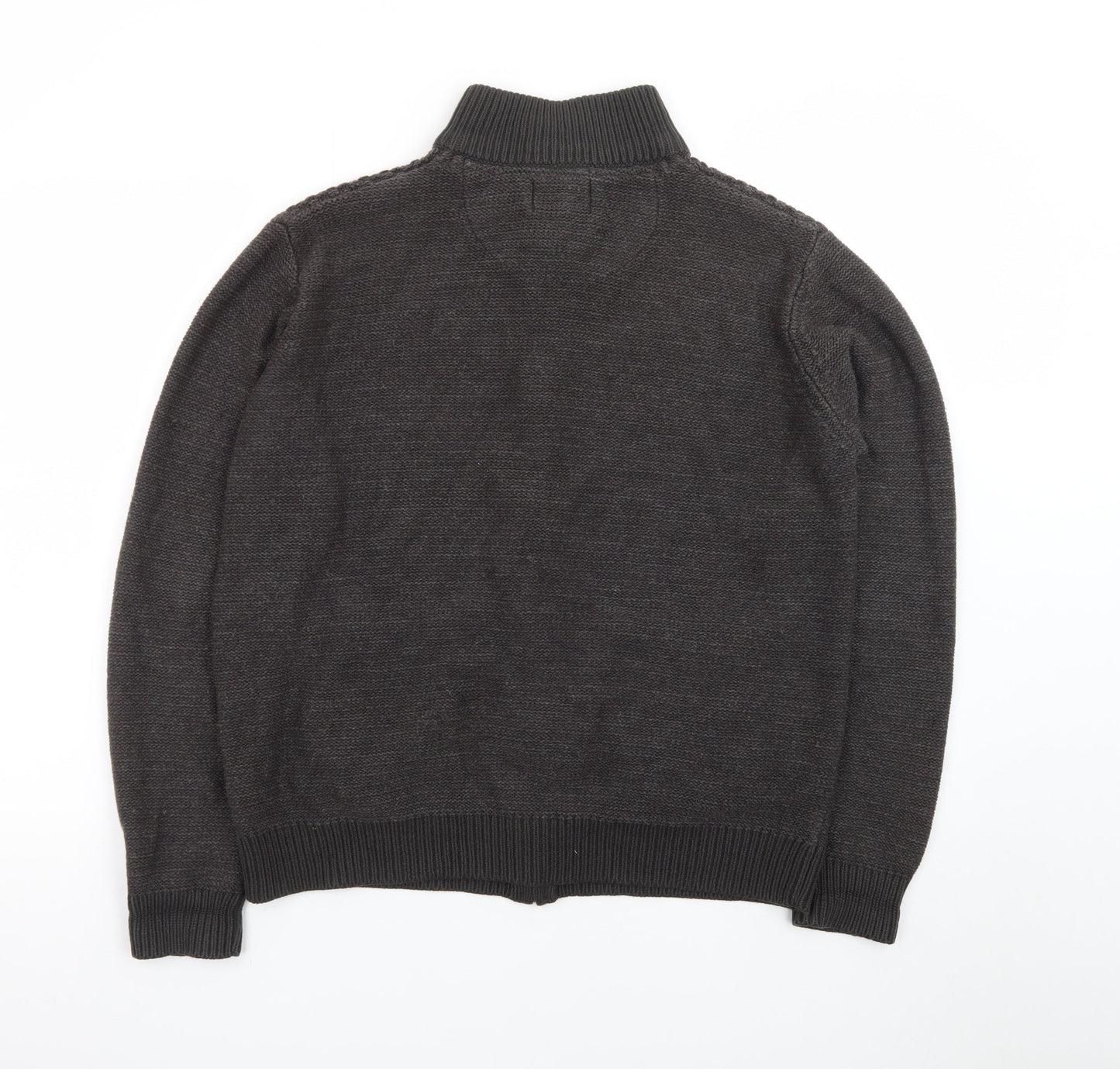 Marks and Spencer Men's Grey Full Zip Knitted Jumper M Regular Fit