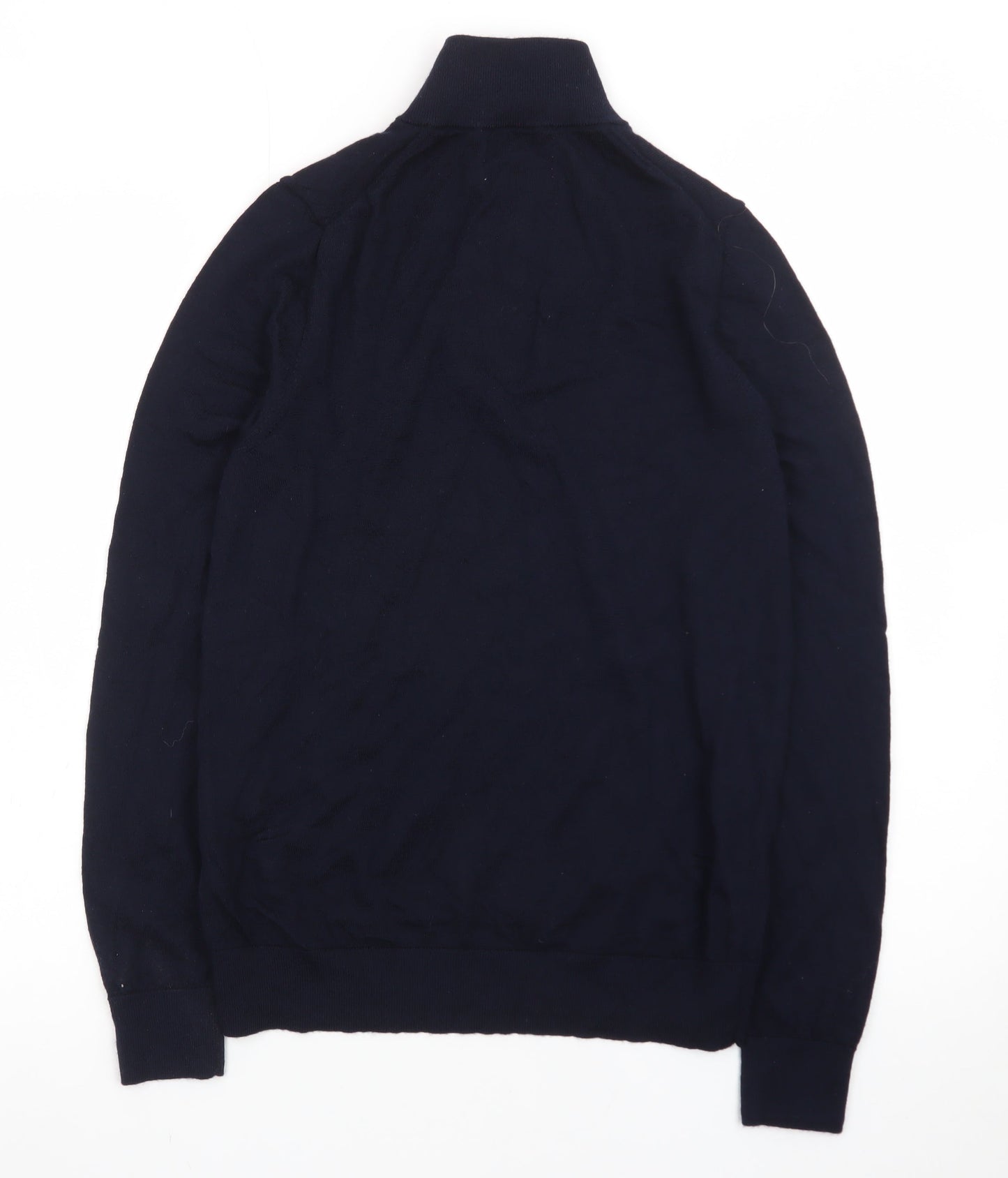 Marks and Spencer Men’s Black Merino Wool 1/2 Zip Jumper Size S
