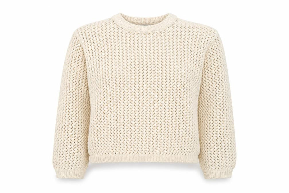 Marks & Spencer Women Beige Open Knit Cotton Jumper Size S