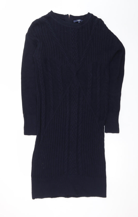 Next Women Black Jumper Dress Medium Knit Long Sleeve Winter Style