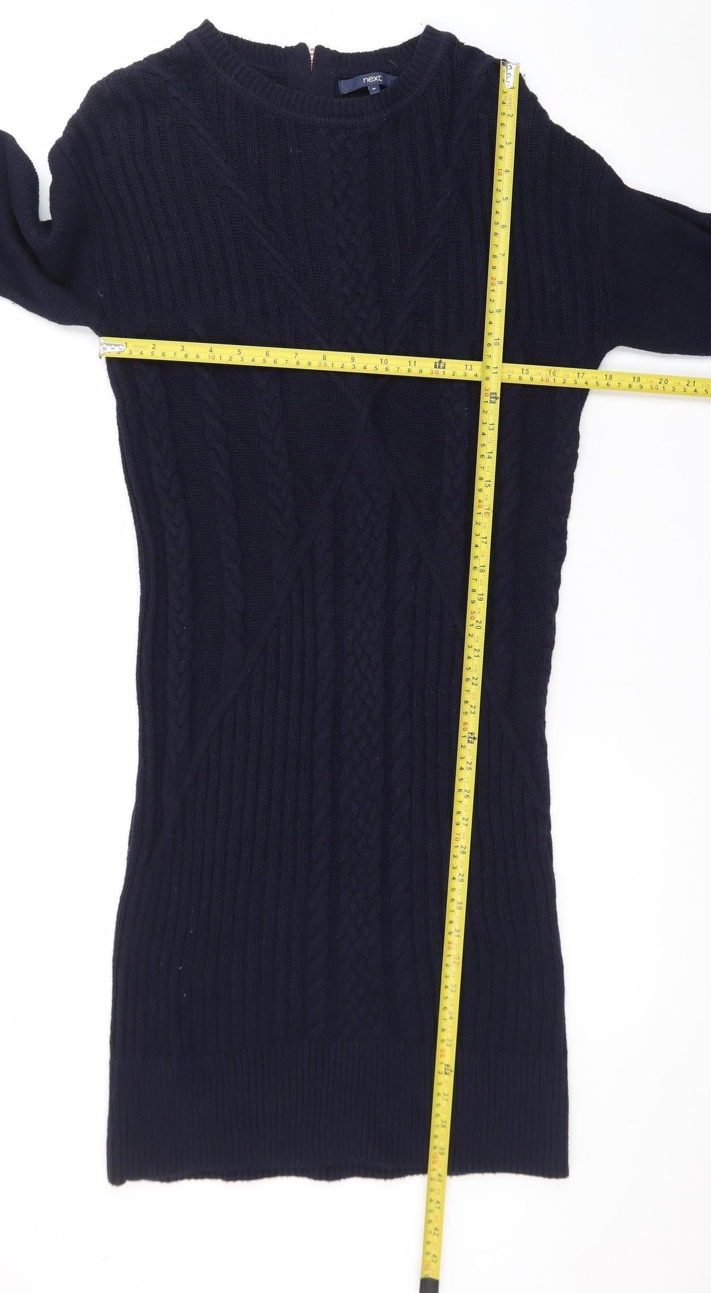 Next Women Black Jumper Dress Medium Knit Long Sleeve Winter Style
