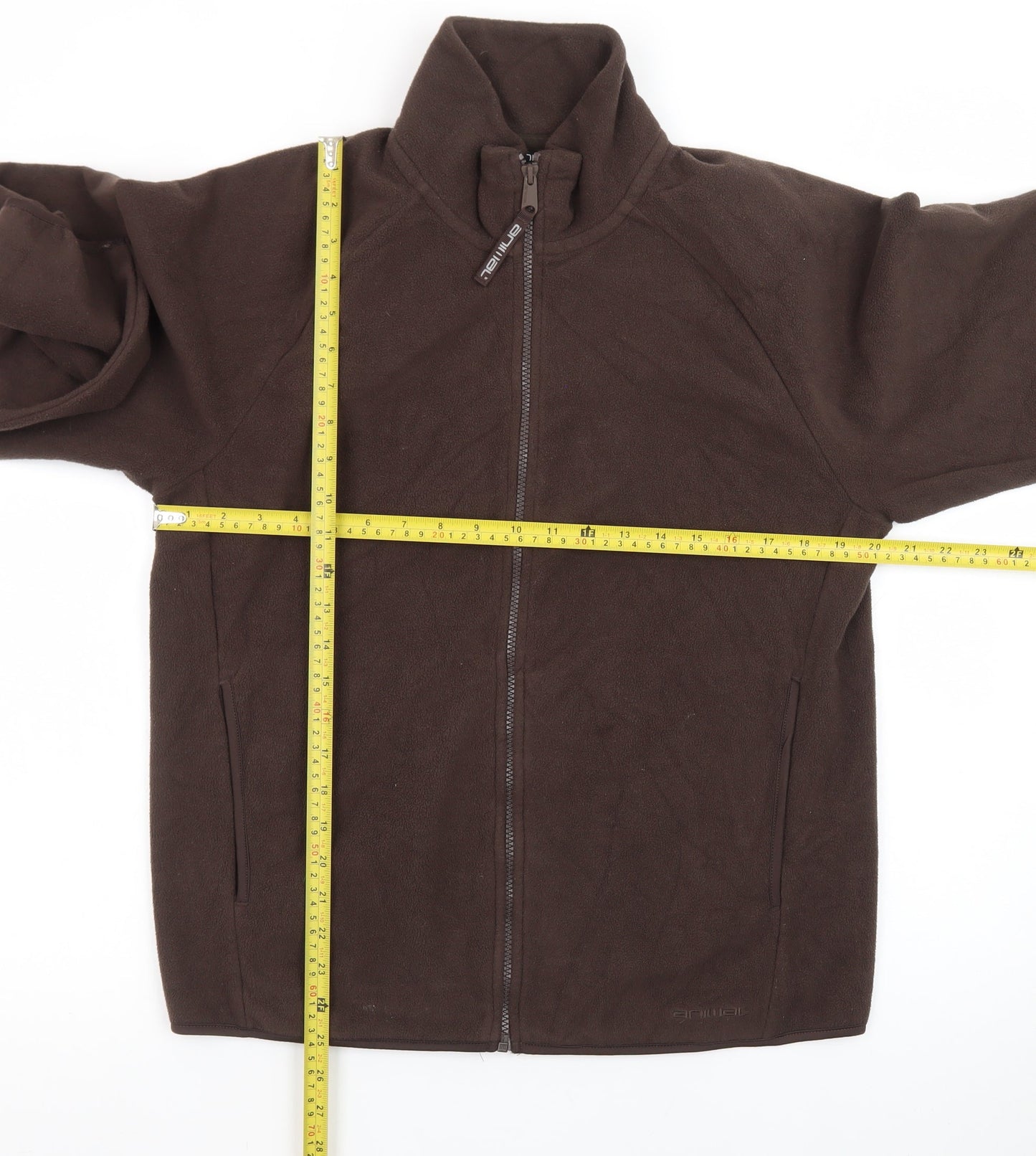 Animal Women Brown Full Zip Fleece Sweatshirt Size 12