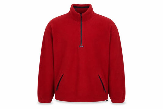 Maine New England Men's Red XL Fleece 1/4 Zip Pullover Sweatshirt