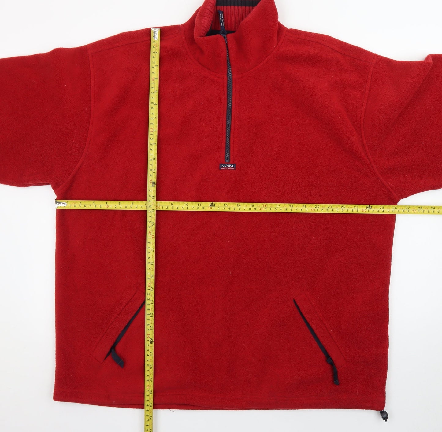 Maine New England Men's Red XL Fleece 1/4 Zip Pullover Sweatshirt