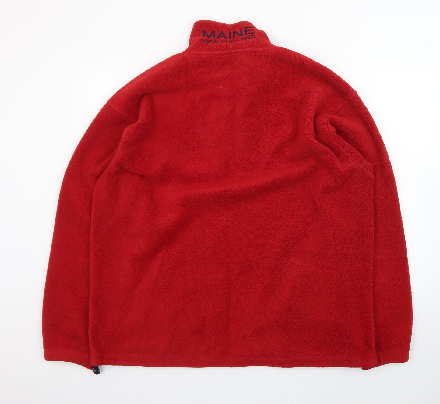 Maine New England Men's Red XL Fleece 1/4 Zip Pullover Sweatshirt