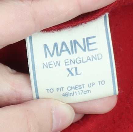 Maine New England Men's Red XL Fleece 1/4 Zip Pullover Sweatshirt