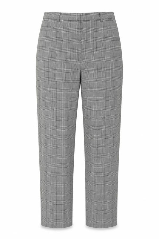 Viyella Petite Women's Grey Check Wool Blend Trousers UK 12