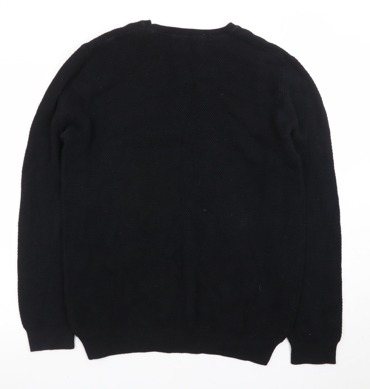 Red Herring Men’s Black Cotton Crew Neck Jumper Size L