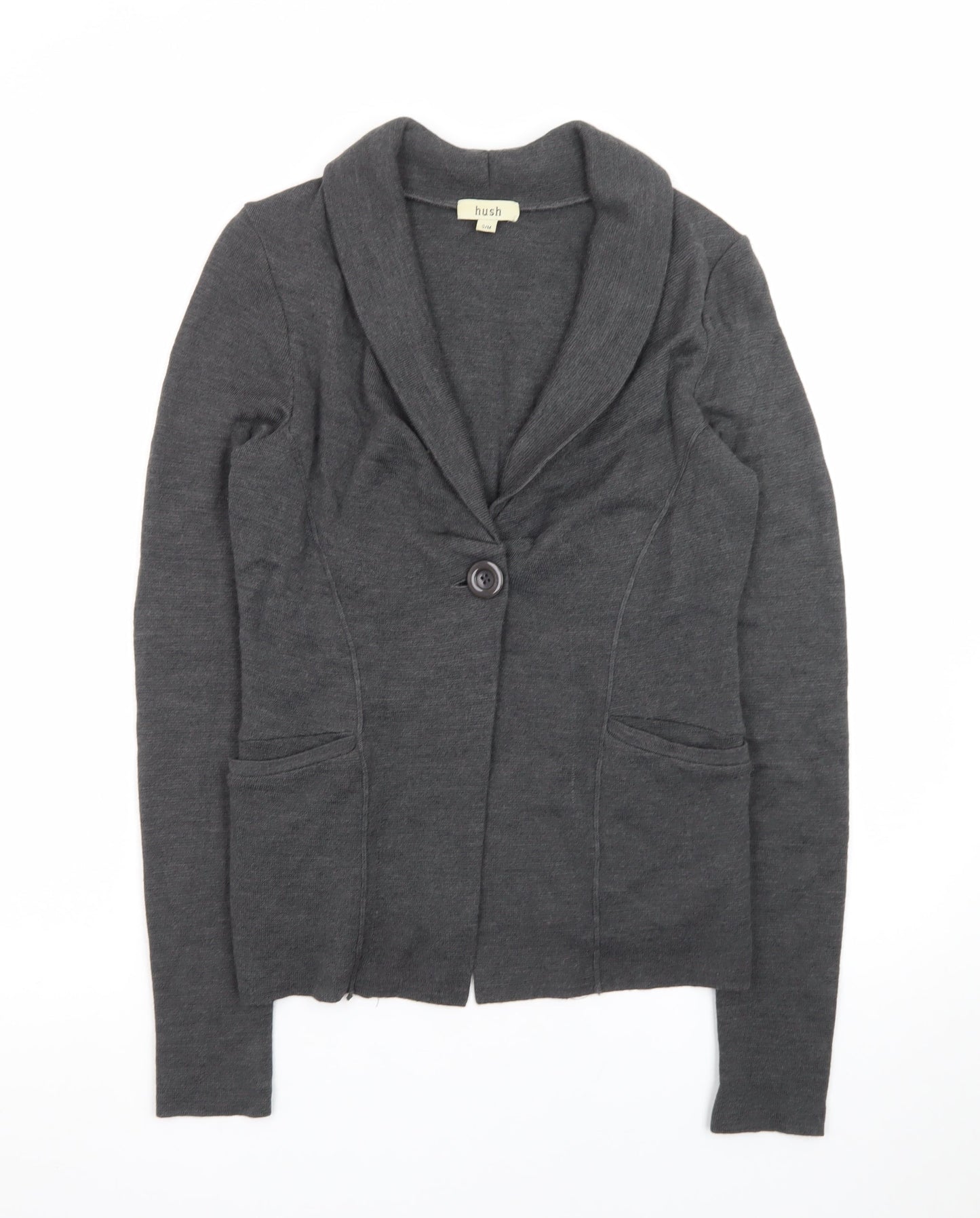 Hush Women's Grey Wool Blend Long Sleeve Cardigan S