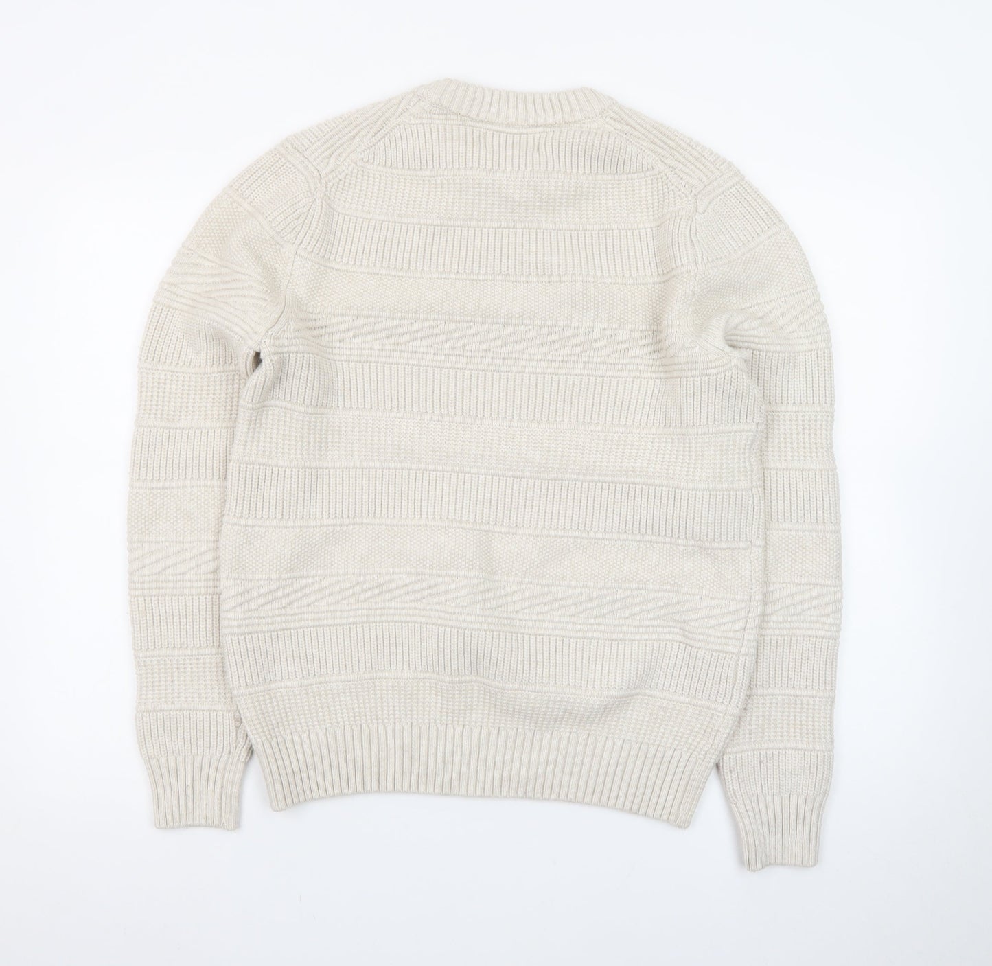 Marks and Spencer Women Ivory Crew Neck Knit Jumper Medium