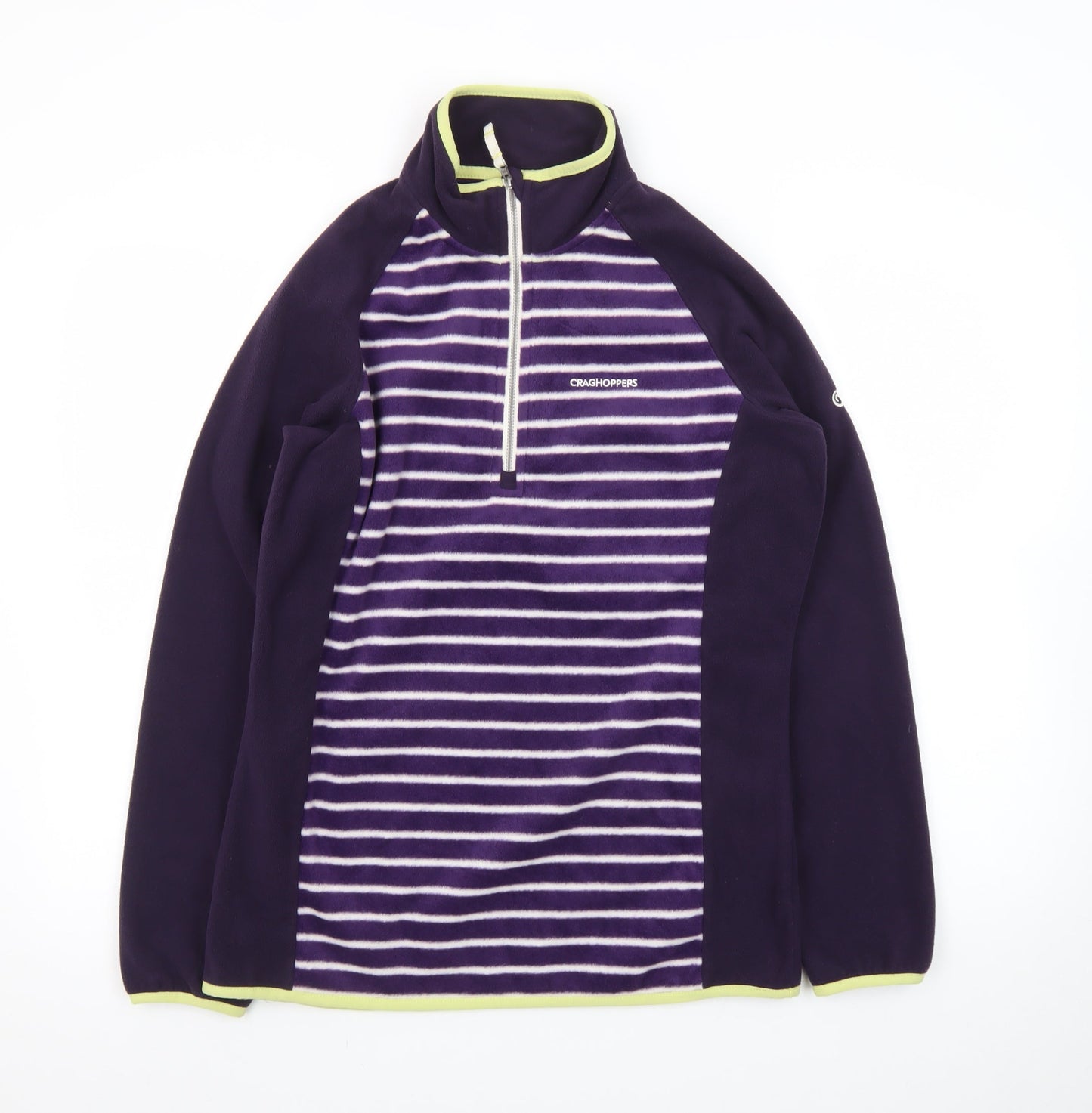 Craghoppers Women's Purple Stripe Fleece 1/2 Zip Pullover UK 12