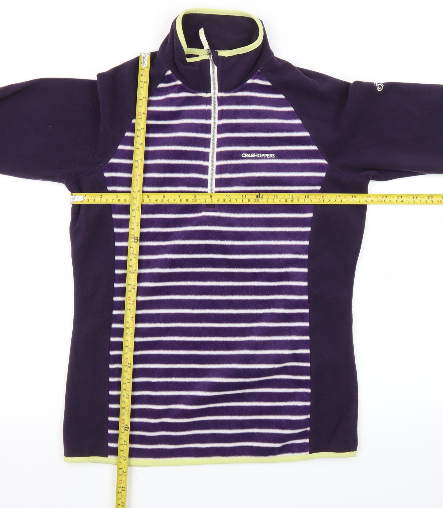 Craghoppers Women's Purple Stripe Fleece 1/2 Zip Pullover UK 12