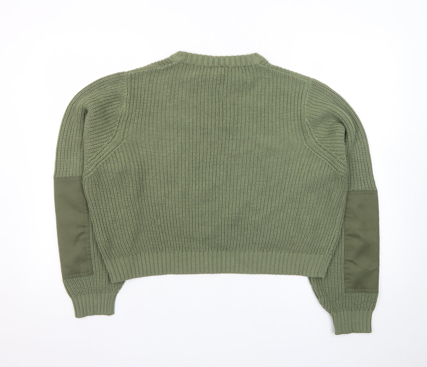 Monki Unisex Green Chunky Knit Crew Neck Jumper Size S