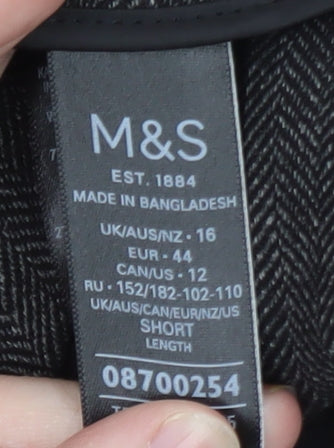 Marks and Spencer Womens Grey Wide-Leg Cropped Trousers Size 16