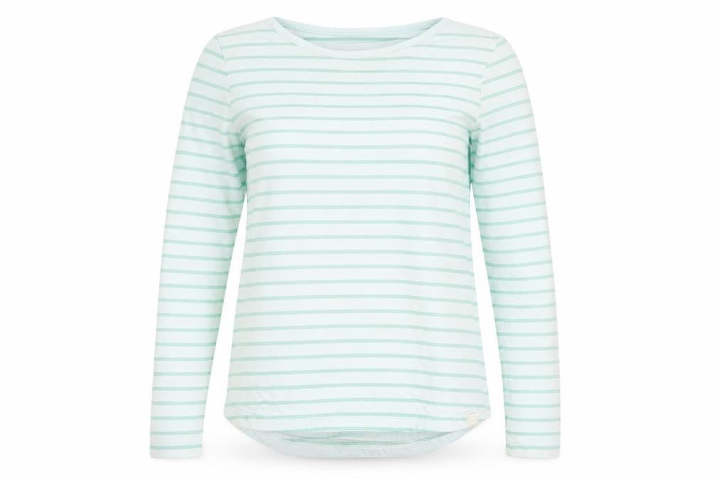 FatFace Womens Blue Stripe Cotton Long Sleeve T-Shirt Size 8