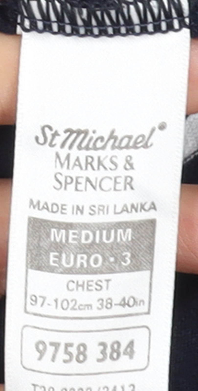 Marks and Spencer St Michael Men's Blue Striped Long Sleeve Polo M