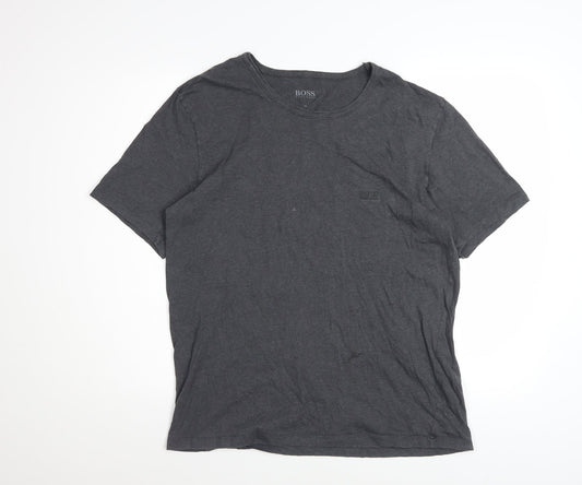 Hugo Boss Men's Charcoal Crew Neck Cotton T-Shirt XL Classic Fit