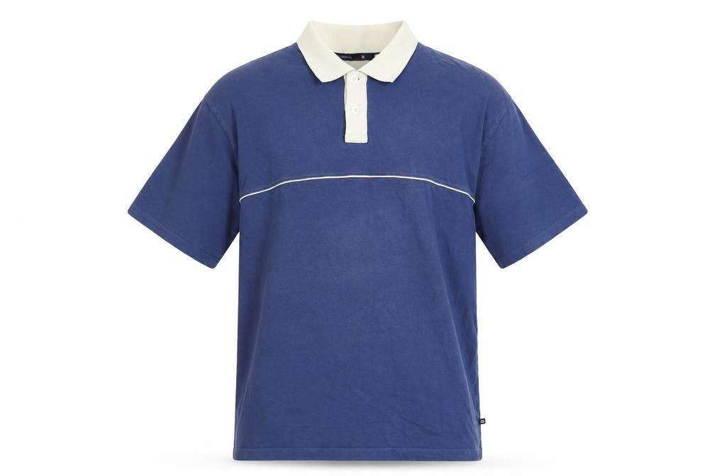 Marks & Spencer Men's Blue Short Sleeve Cotton Polo Shirt Size L