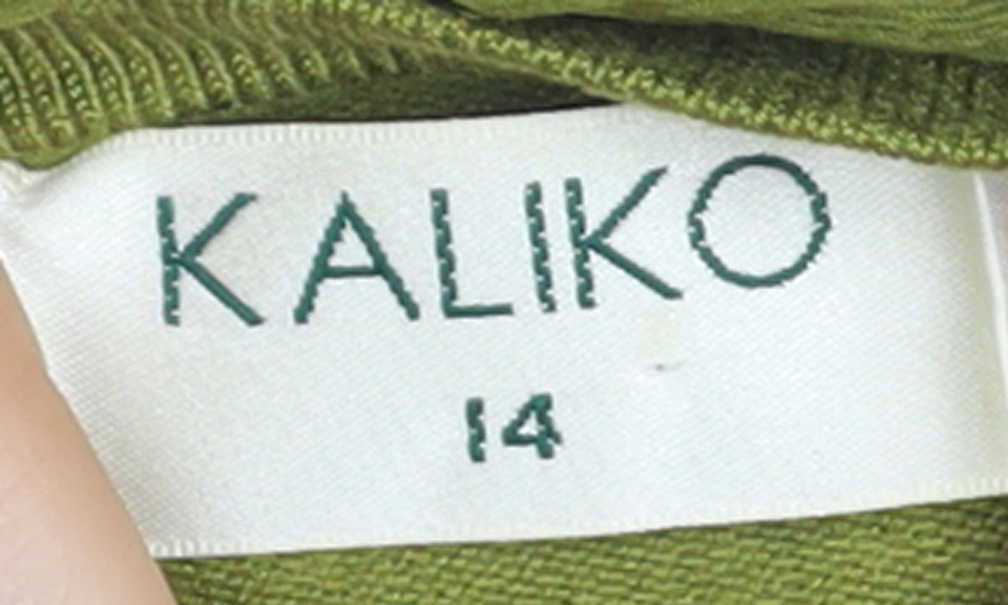 Kaliko Womens Green Long Sleeve Open Knit Cardigan Size 14