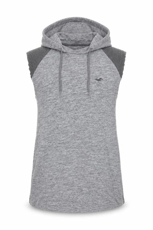 Hollister Men's Grey Sleeveless Hoodie Vest S Hooded Gym Top