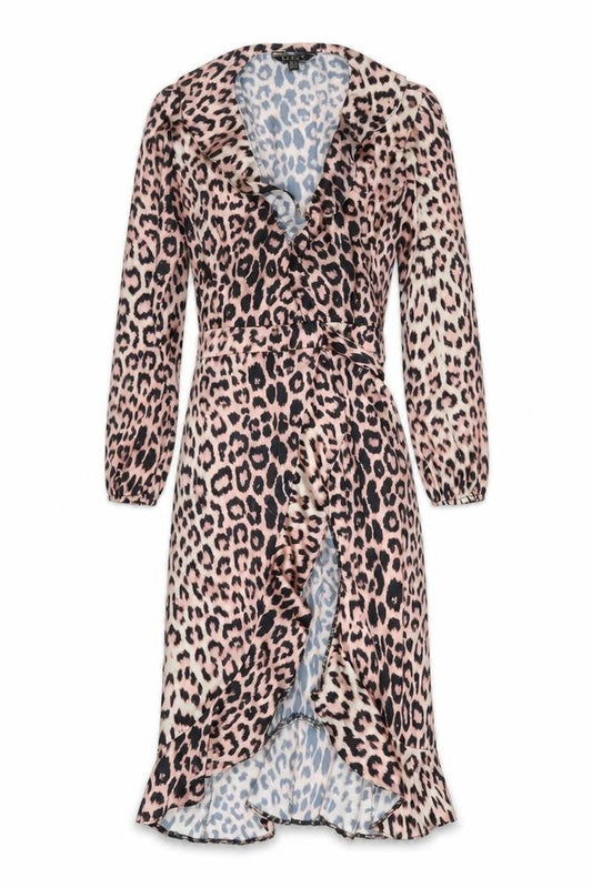 Lipsy Women's Multicoloured Leopard Wrap Dress Size 12