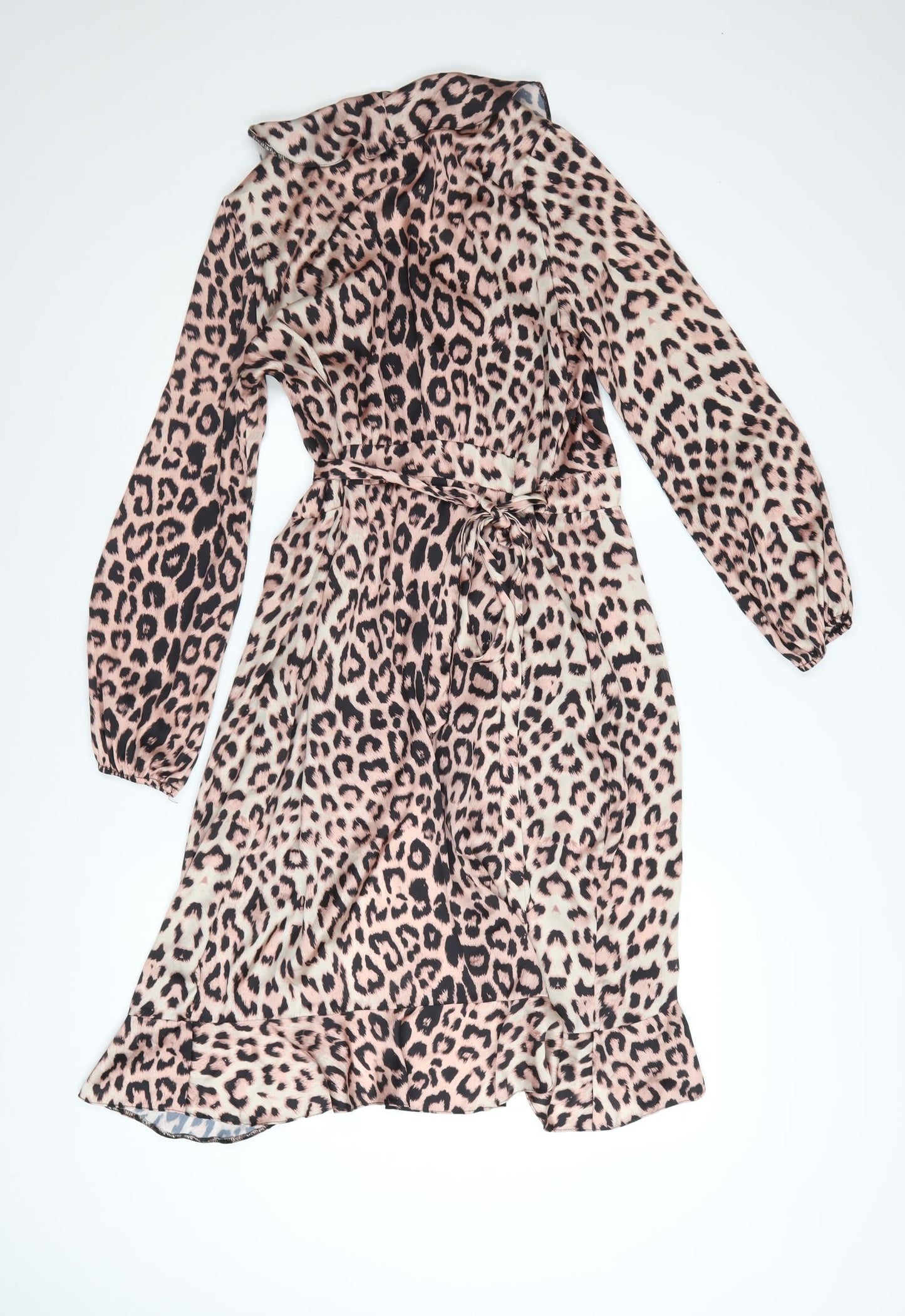 Lipsy Women's Multicoloured Leopard Wrap Dress Size 12