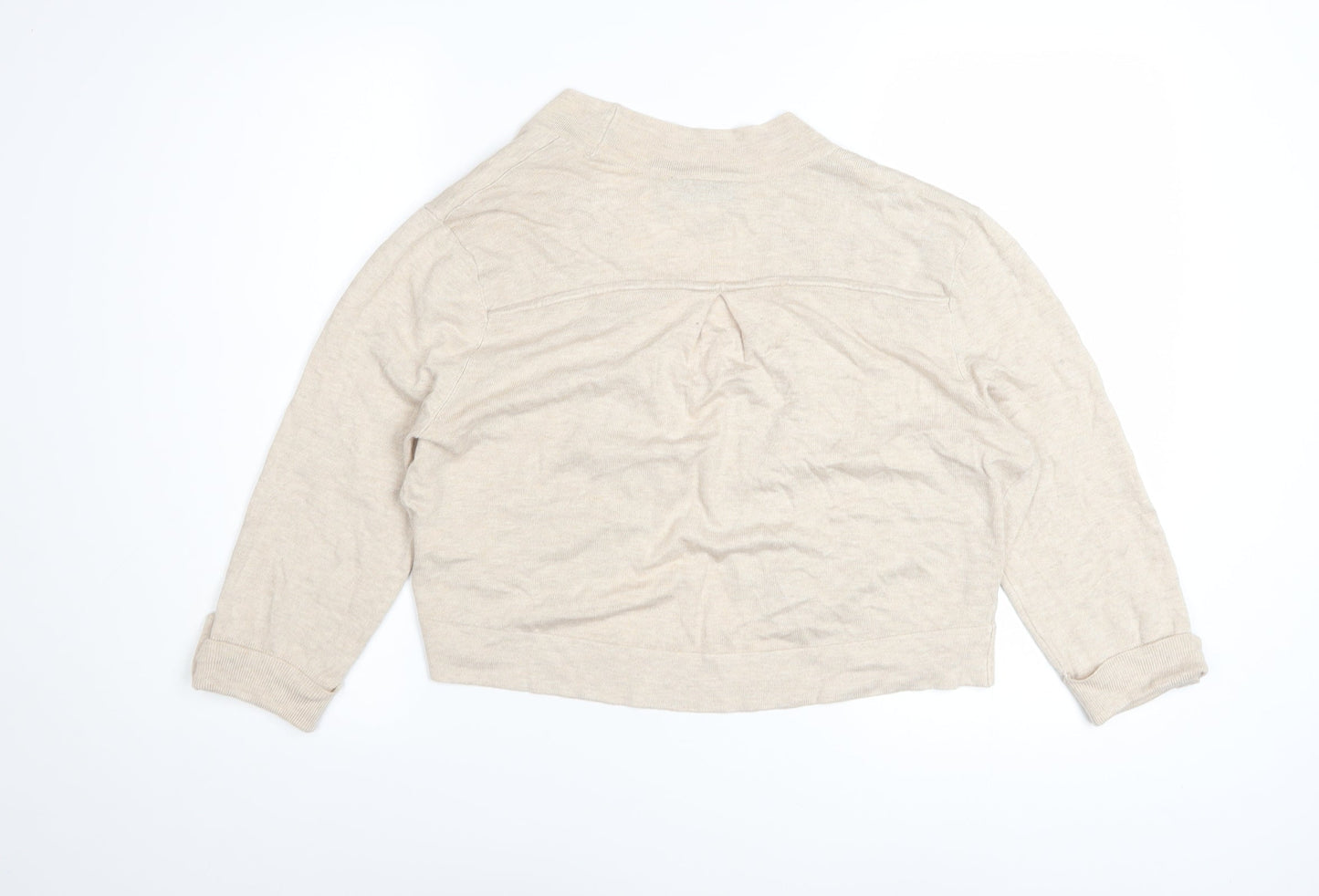 Wallis Women Beige Lightweight Knit Open Cardigan Size 16