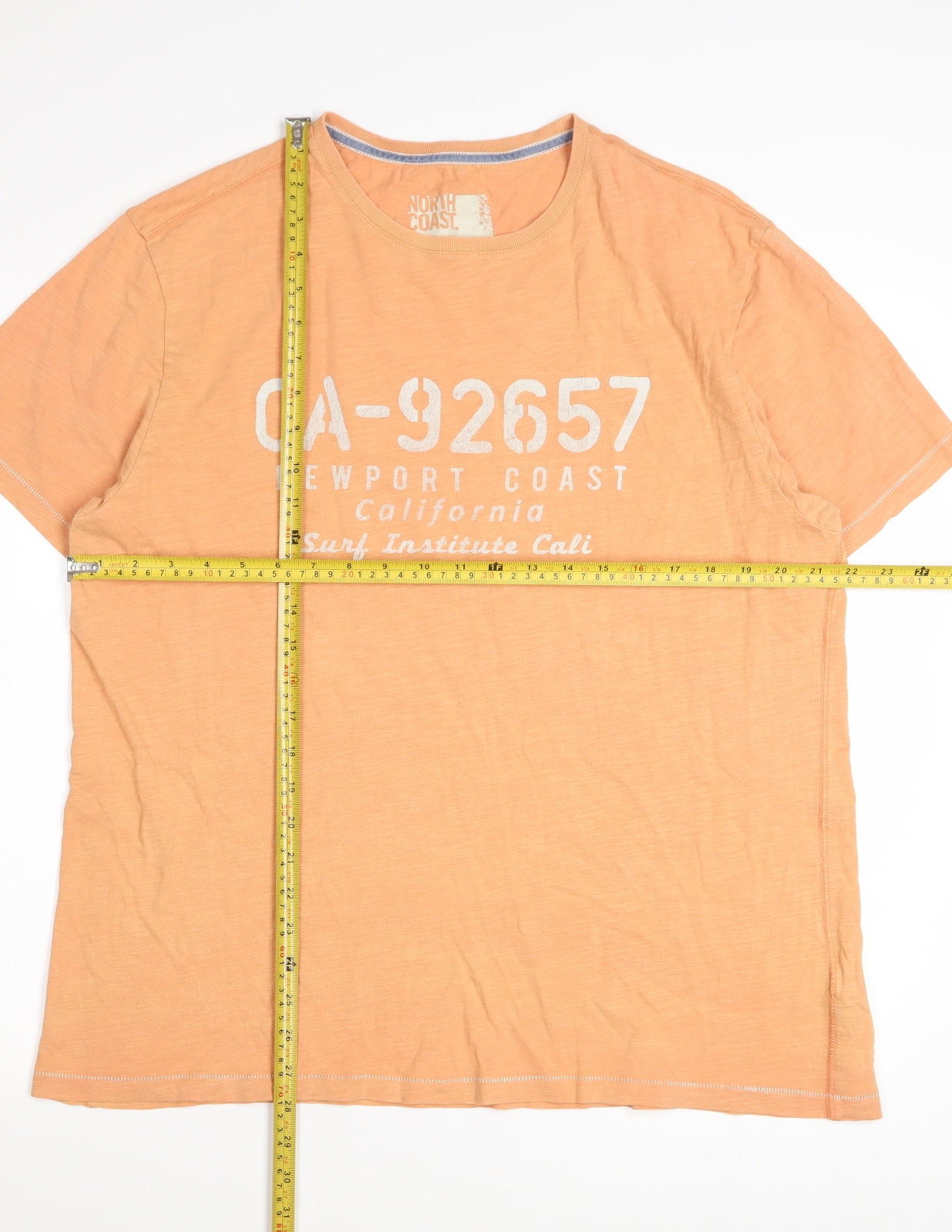 Marks and Spencer Men’s Orange California Surf Graphic Crew Neck T-Shirt Size L