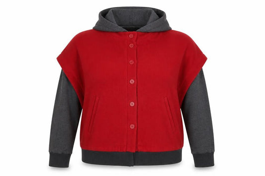 By Henry Holland Women Red Short Bomber Jacket Size 18 Wool Blend