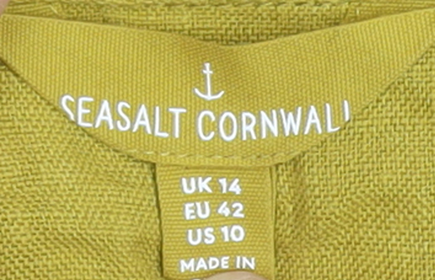 Seasalt Cornwall Women’s Yellow Linen Midi Shirt Dress Size 14