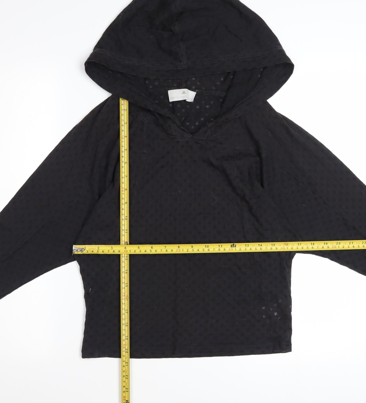 Adidas Stella McCartney Women Black Pullover Hoodie Size M Cotton Blend