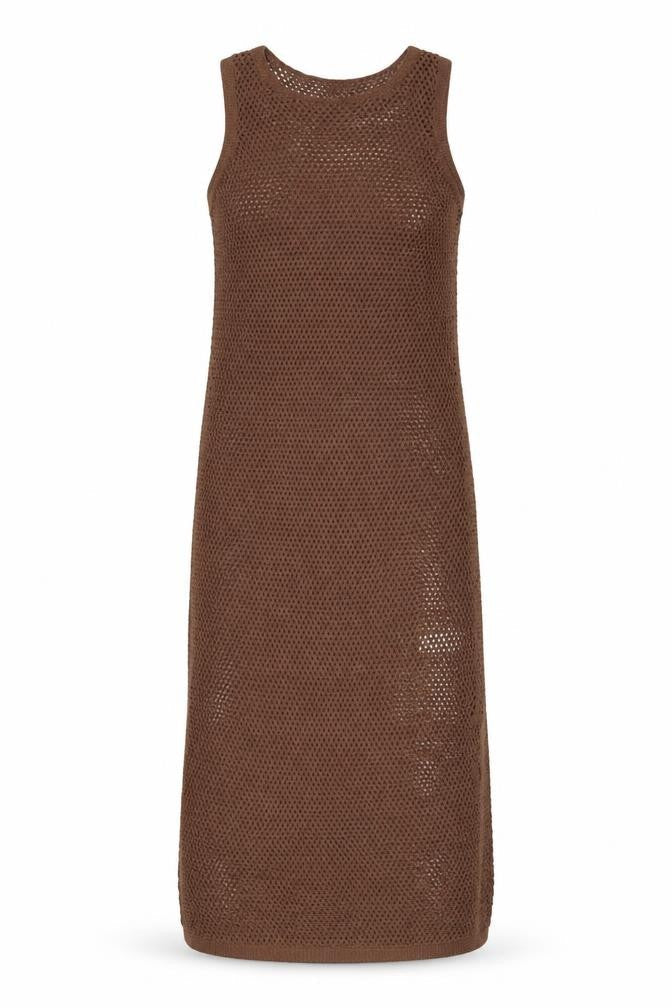 Marks & Spencer Women Brown Knit Slip Maxi Dress Size S