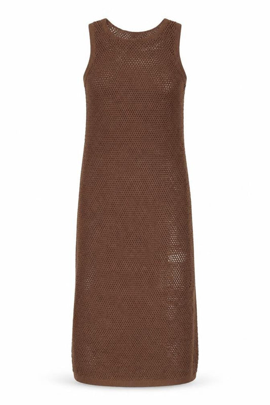 Marks & Spencer Women Brown Knit Slip Maxi Dress Size S