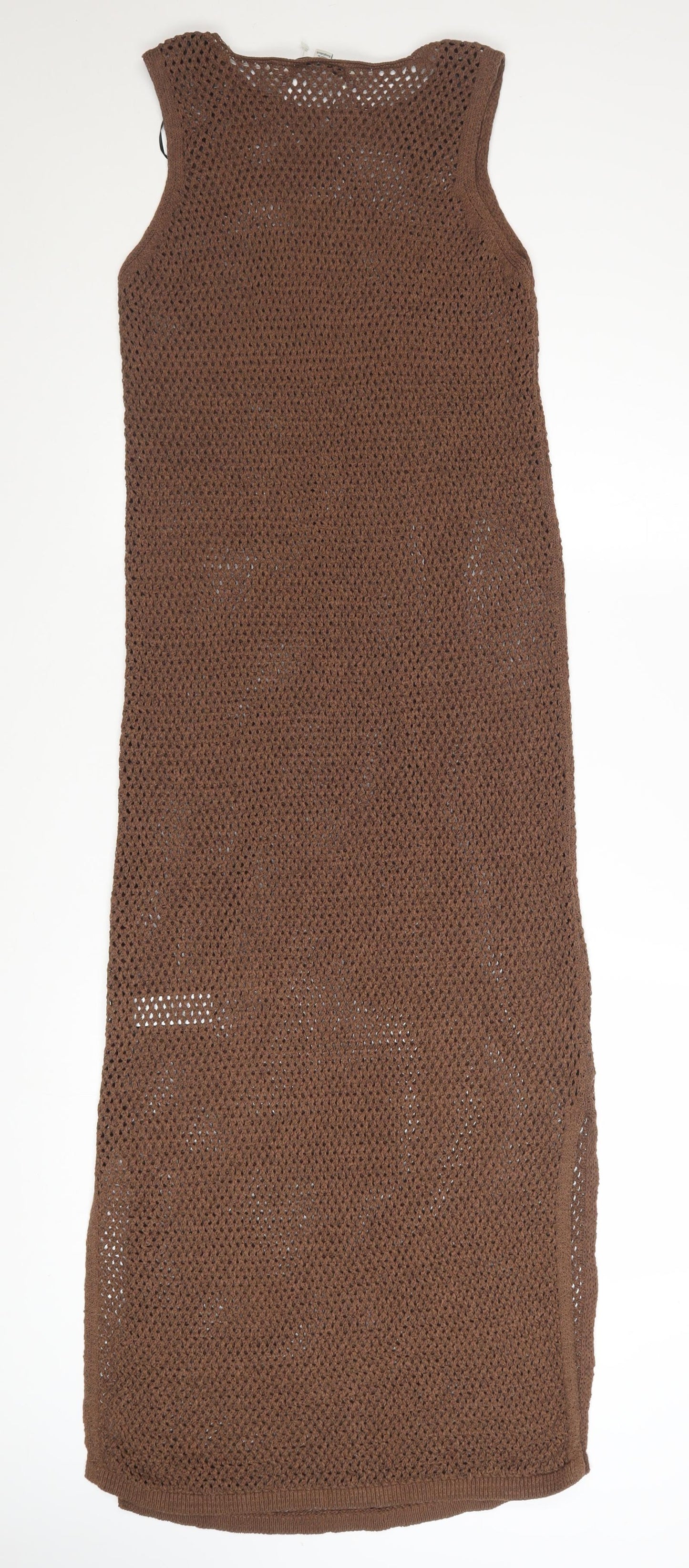 Marks and Spencer Women Brown Knit Slip Maxi Dress Size S