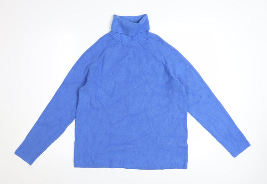 Marks and Spencer Women’s Blue Roll Neck Knit Jumper Size M