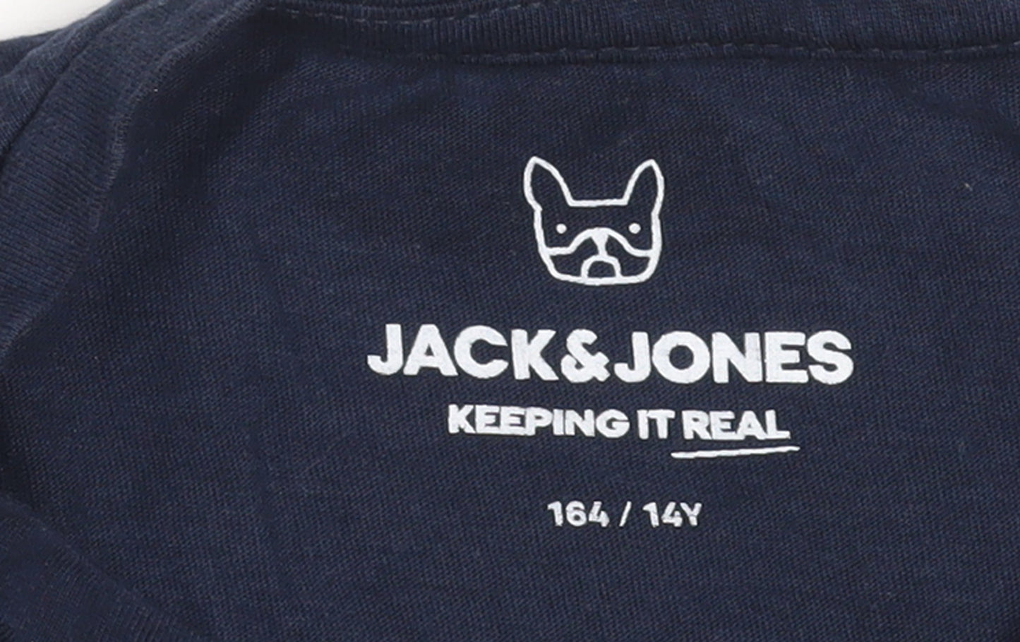 Jack & Jones Boys Blue Logo Print Cotton T-Shirt 14 Years