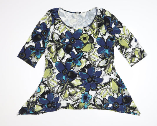 Roman Women’s Multicoloured Floral Tunic Top Size 16 3/4 Sleeve
