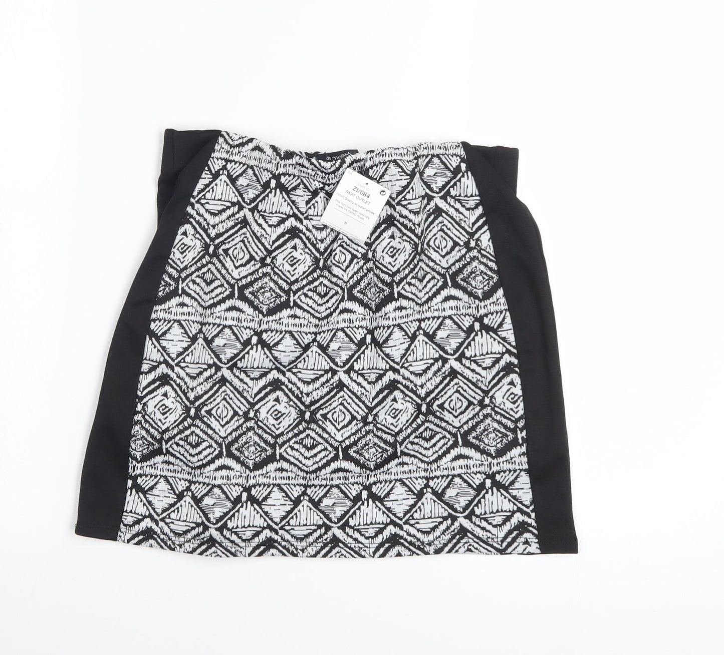 Next Women’s Black Geometric Stretch Pencil Skirt Size 8