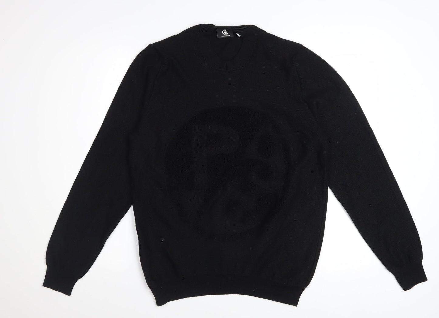 Paul Smith Men's Black Merino Wool V-Neck Pullover Jumper M