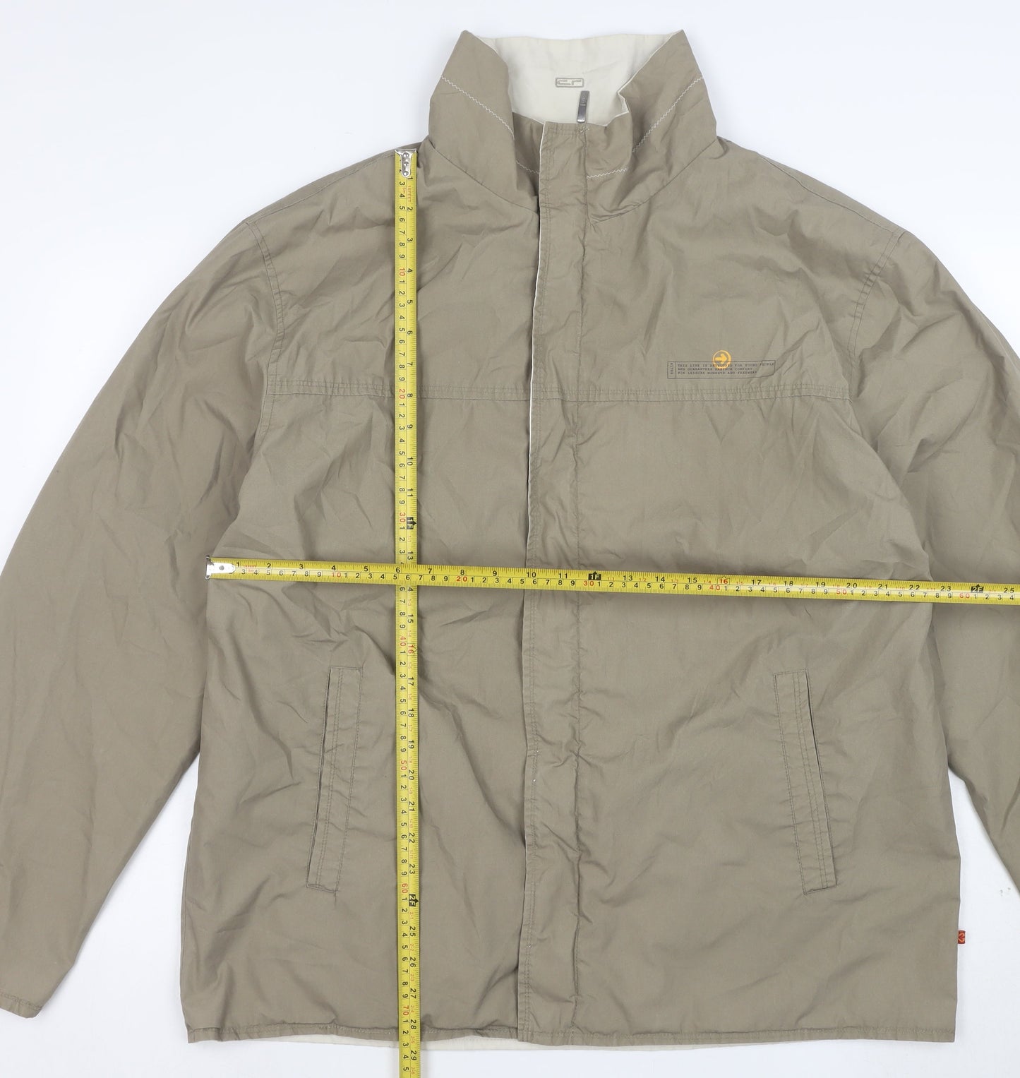 Carry Men’s Beige 2XL Basic Jacket Full Zip Collared Outerwear